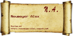 Neumeyer Alex névjegykártya